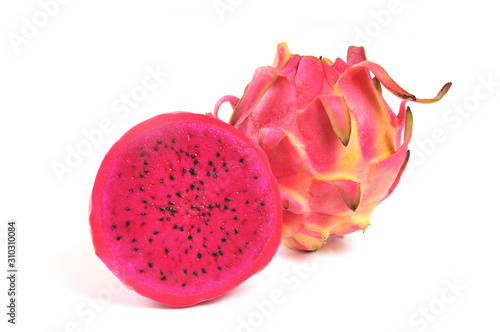 Dragon fruit or pitaya isolated on white