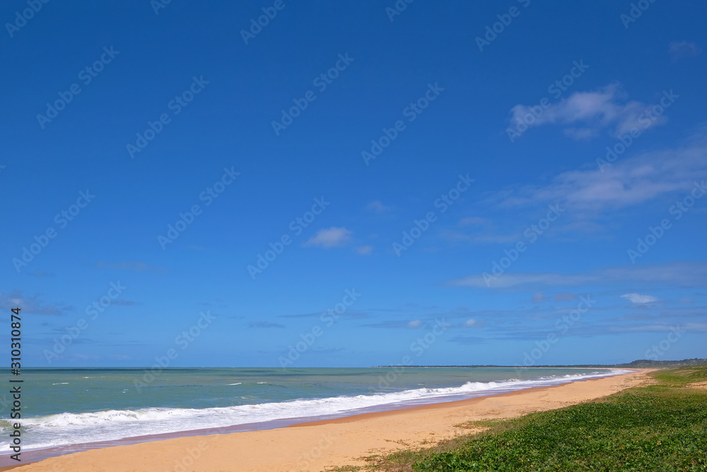 Beautiful sandy beach Praia Do Apua, Mutari and Brava, Santa Cruz Cabralia, Porto Seguro, Bahia, Brazil