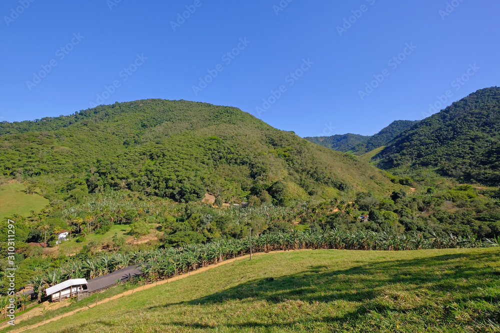 Typical landscape of brazilian farmland in the region of Minas Gerais, Brazil