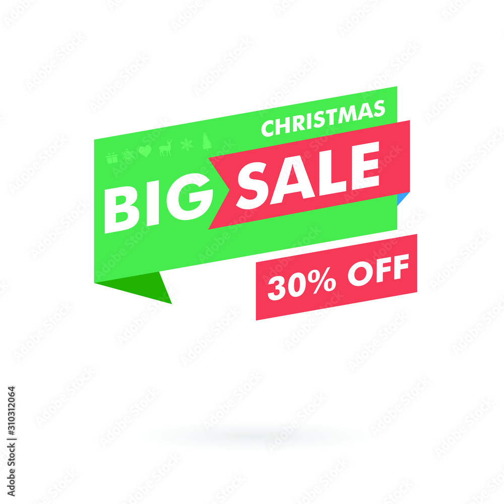 Fototapeta premium sale label merry christmas - sale special offer - price tag