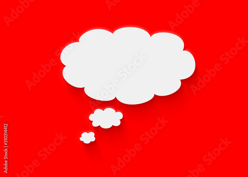 cloud with speech think bubbles