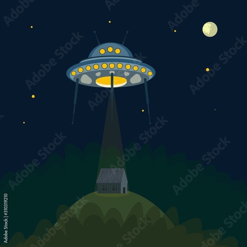 UFO illustration vector space unearthly life