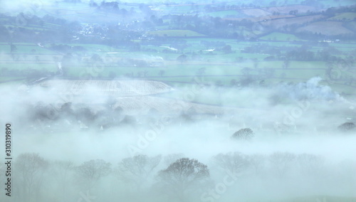 Foggy morning in Axe Valley, Devon