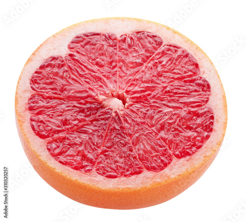 half of grapefruit isolated on a white background