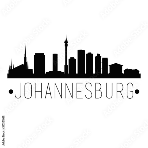 Johannesburg South Africa. City Skyline. Silhouette City. Design Vector. Famous Monuments.