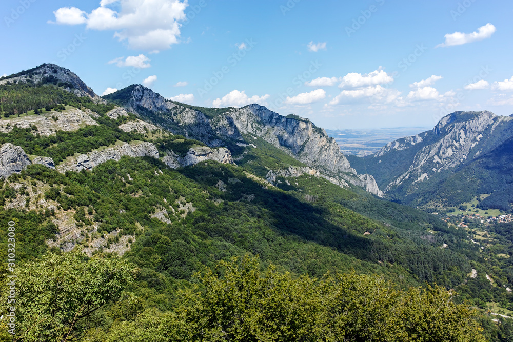 Fototapeta premium Landscape of Balkan Mountains with Vratsata pass, Bulgaria
