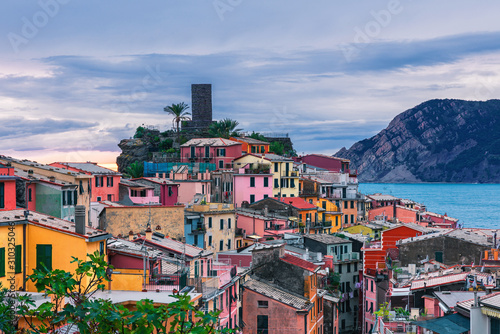 Old Italian village of Vernazza, on the Cinque Terre coast of Italy, Liguria