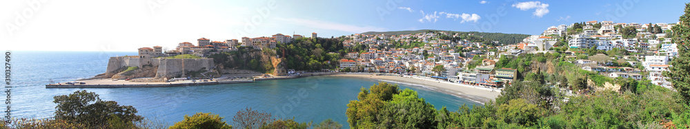 City of Ulcinj in Montenegro at Adriatic Sea