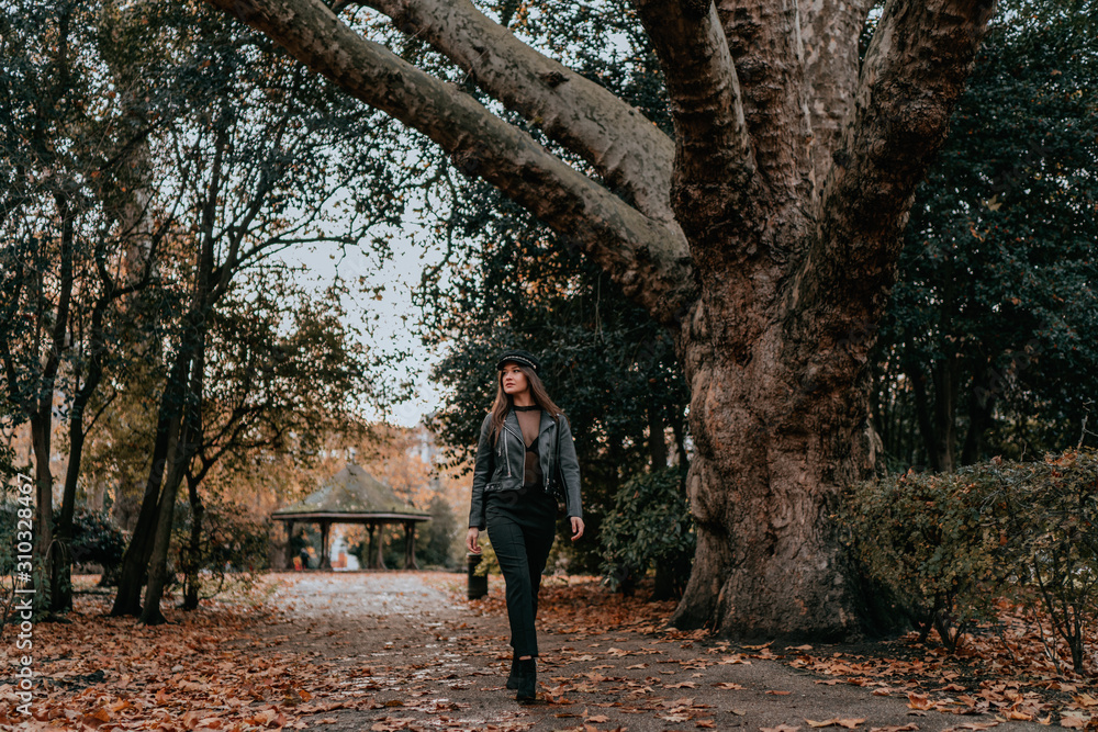 custom made wallpaper toronto digitalPortrait of Young Brunette Girl with Long Hair, Fashion Street Style