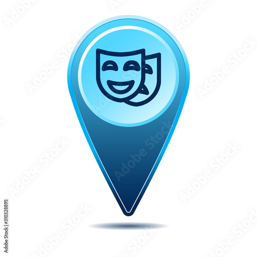 Geolocation map pin theatre icon