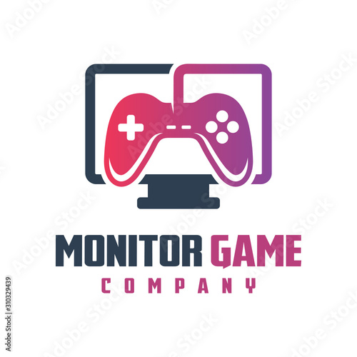 online game monitor logo design