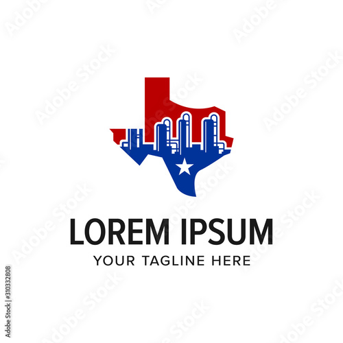 Texas industrial logo. Oil and gas american company. Branding for factory, manufacture, engineering, oil and gas company, texas industrial. etc. Isolated logo vector inspiration. Graphic designs