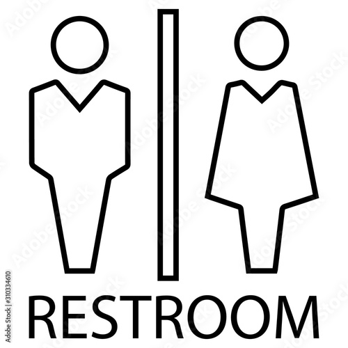 male female toilet restroom sign logo silhouette stroke man and woman