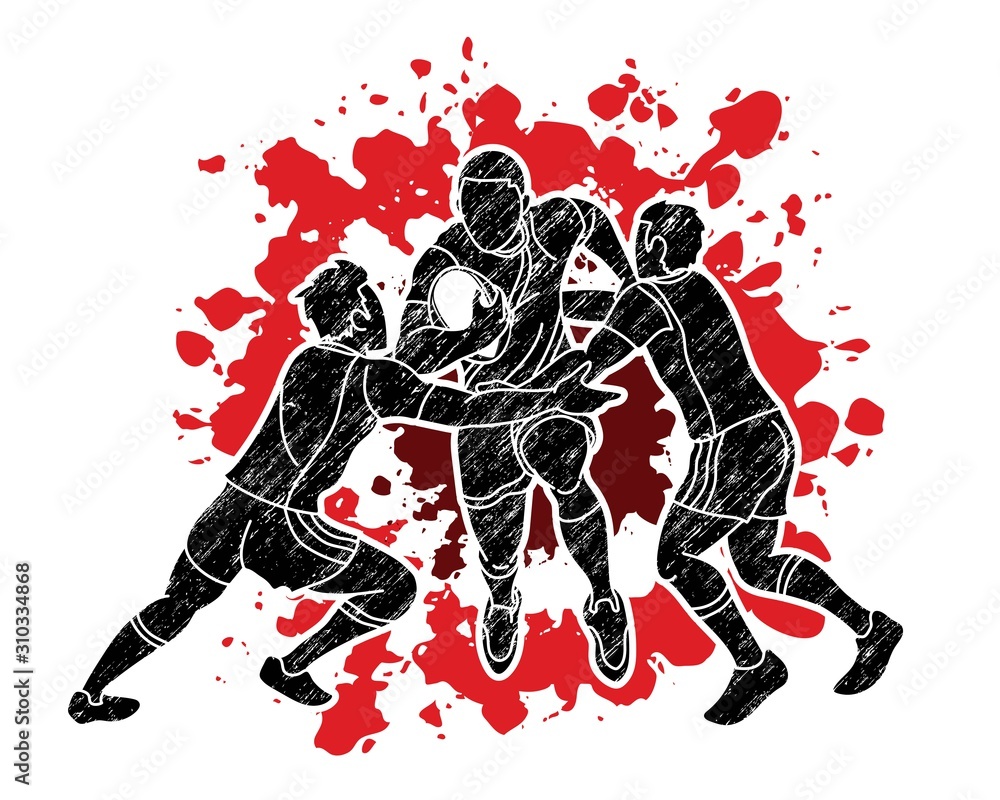 Rugby player action cartoon sport, Sportsman graphic vector. Rugby player action cartoon sport, Sportsman graphic vector.