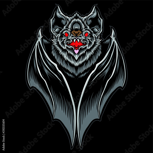 scary bat vector logo illustration