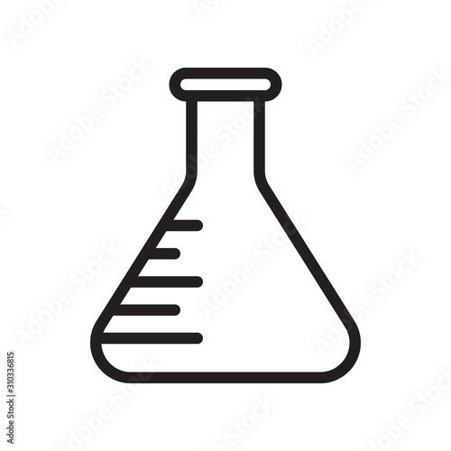 Erlenmeyer flask and test tube icon in trendy outline style design. Vector graphic illustration. Flask icon for website design, logo, and ui. Editable vector stroke. EPS 10.