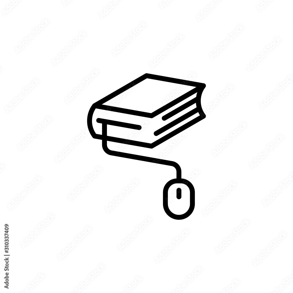 Book with mouse vector education icon for online education, universities, schools etc. Book with mouse vector education icon for online education, universities, schools etc.