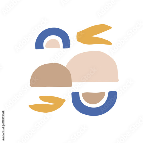 Abstract modern art composition hand drawn vector illustration. Artistic design element