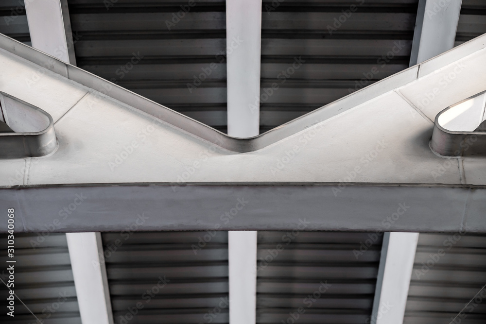 Ceiling construction and pattern at the skytrain platform Ceiling construction and pattern at the skytrain platform