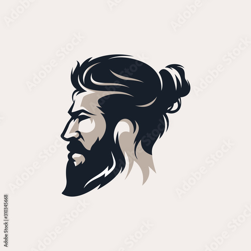Barber shop vintage design logo template