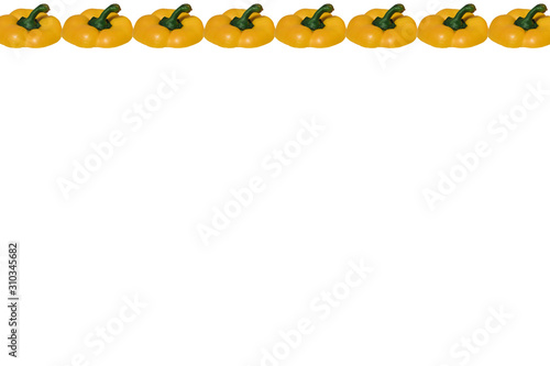 fresh yellow bell pepper on white background