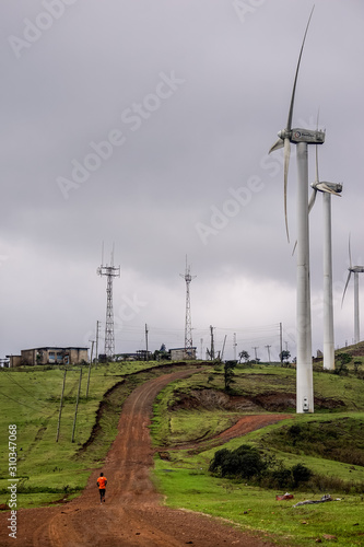 Runner training in Ngong Hills near Nairobi Kenya 