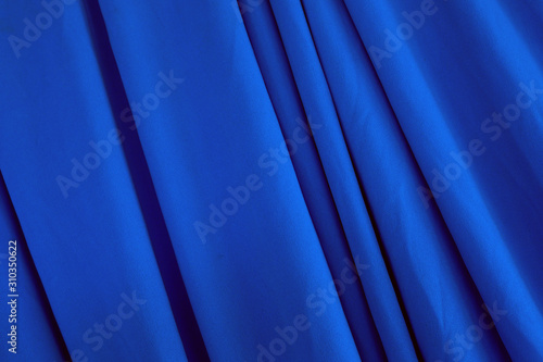 Beautiful blue curtains texture can use as background for design. fabric