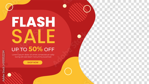 Flash sale banner template. Promotion banner for website, flyer and poster