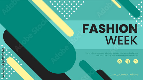 Fashion week banner template. Promotion sale banner for website, flyer and poster