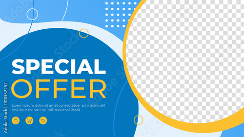 Special offer banner template. Promotion sale banner for website, flyer and poster