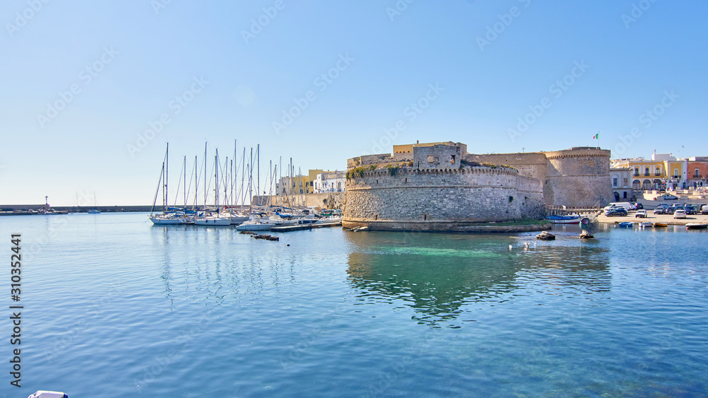 View At Il Rivellino Fortress And Gallipoli Castle Around Old Harbour Gallipoli Puglia Italy