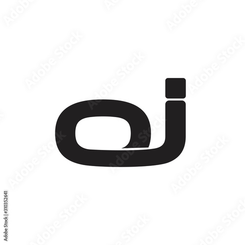 letter oi simple line logo vector
