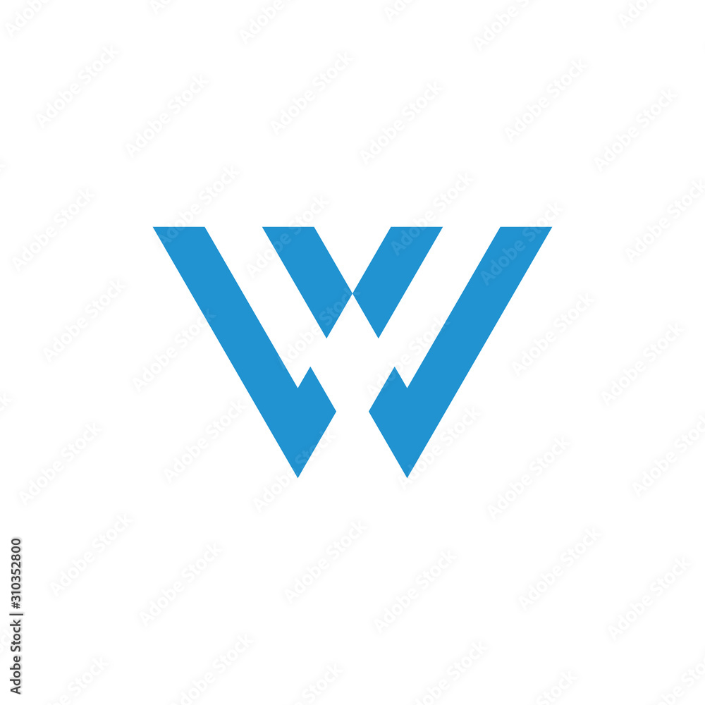 letter w simple slice geometric logo letter w simple slice geometric logo