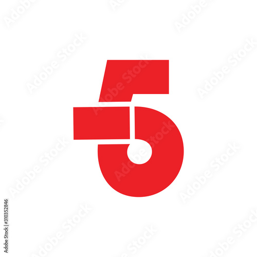 letter 5b simple geometric logo vector