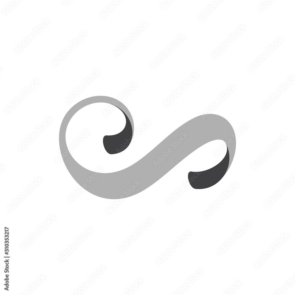 3d ribbon curves flow abstract logo vector
