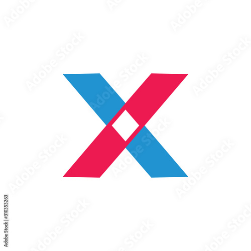 letter x simple geometric logo vector