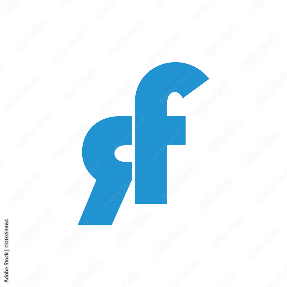 letter rf simple linked unusual logo vector letter rf simple linked unusual logo vector