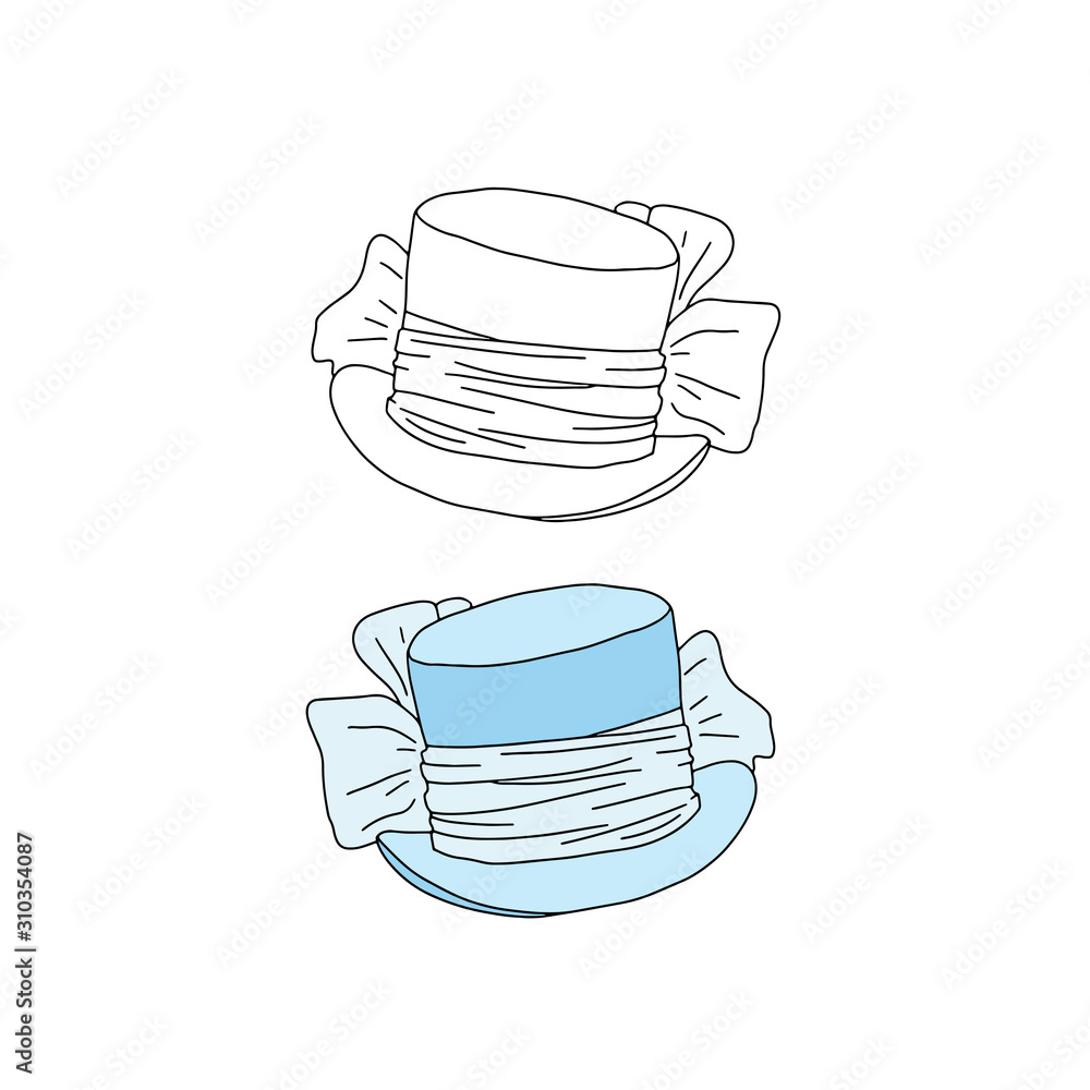 Vector illustration of women's hats on white background Vintage and retro style. Female Fashion. Shopping, shop, store. Vector illustration of women's hats on white background Vintage and retro style. Female Fashion. Shopping, shop, store.