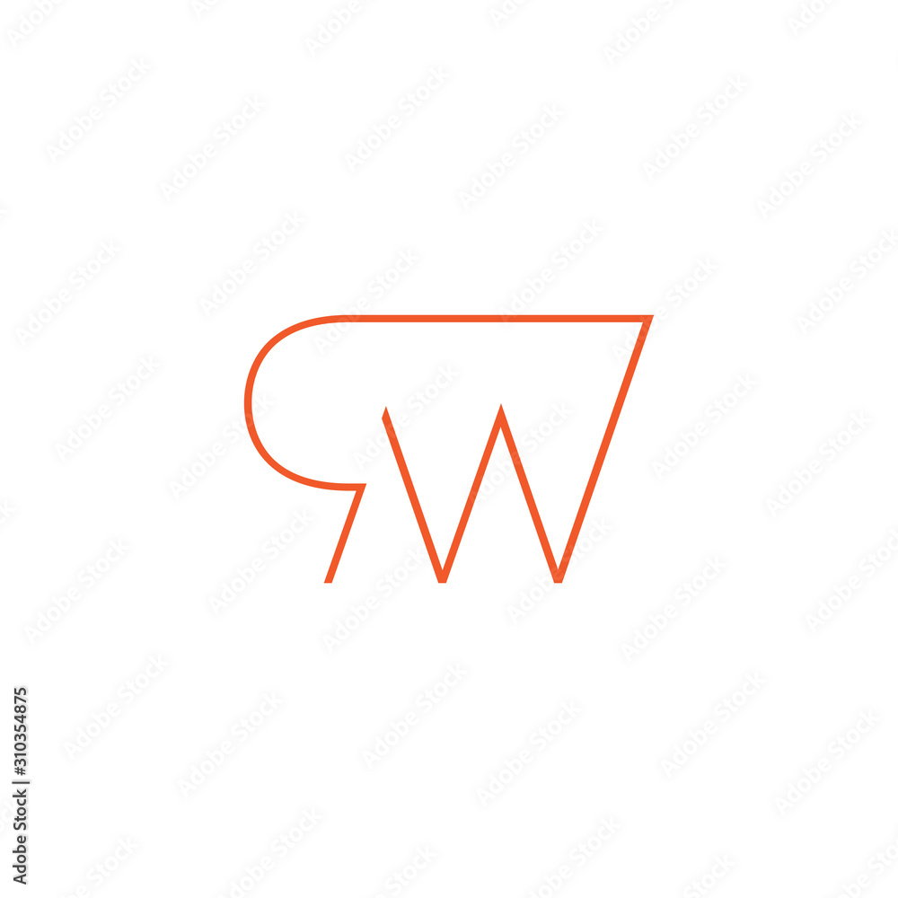 letter cw abstract lines art logo vector letter cw abstract lines art logo vector