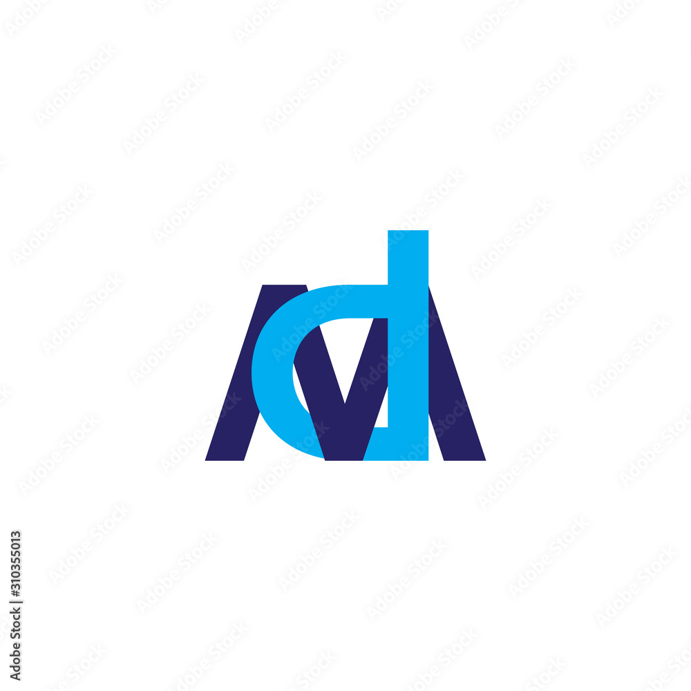 Fototapeta premium letter md linked colorful logo vector