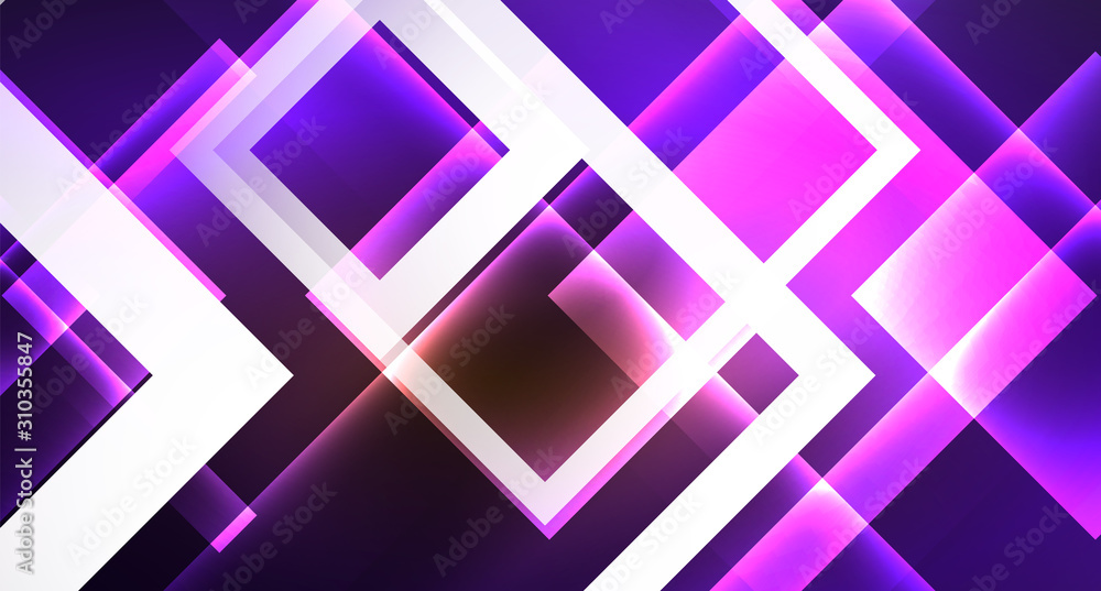 Shiny neon design square shape abstract background. Retro vector abstract design banner template Shiny neon design square shape abstract background. Retro vector abstract design banner template