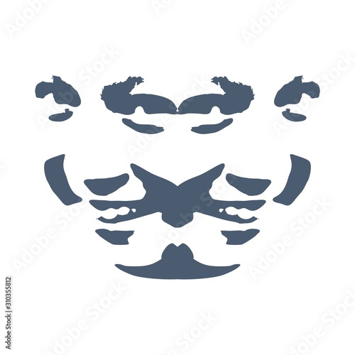 Face half turn view. Elegant silhouette of a two female heads.