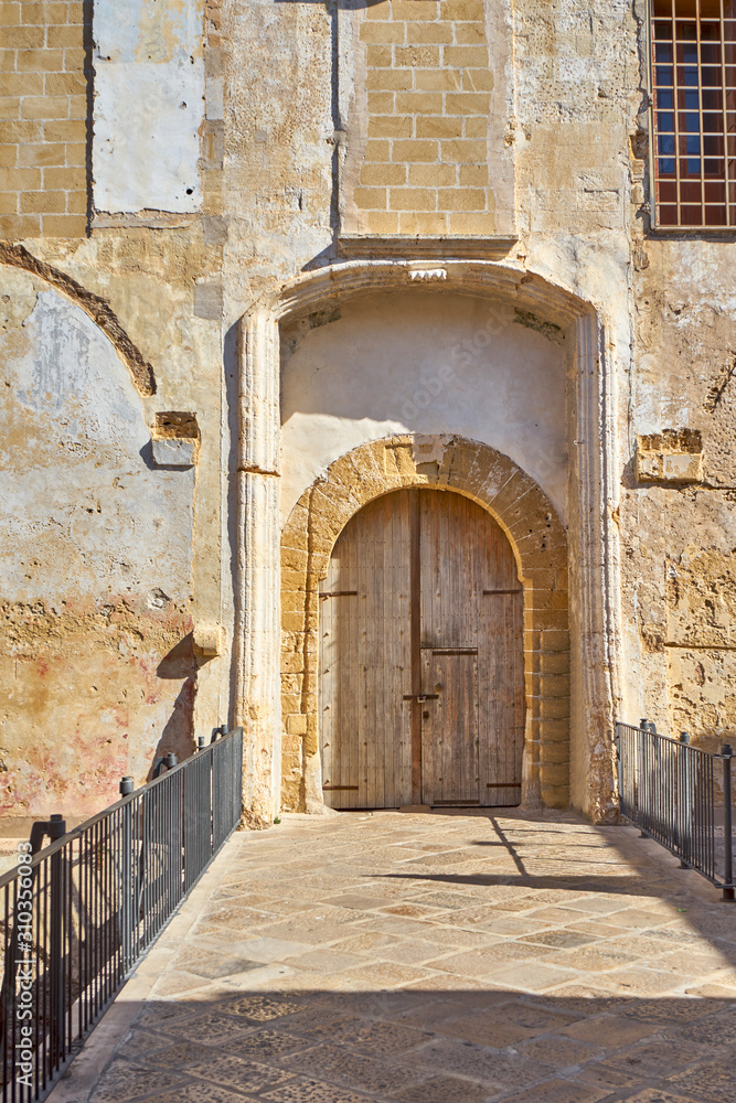Entrance Gate Of Gallipoli Castle Puglia Italy In A Sunny Environment