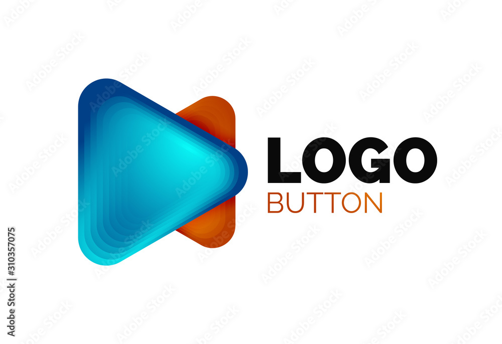 Play, arrow or download button icon, minimal design business logo template. 3d geometric bold in relief style with color blend steps effect. Vector Illustration For Wallpaper, Banner, Background, Card Play, arrow or download button icon, minimal design business logo template. 3d geometric bold in relief style with color blend steps effect. Vector Illustration For Wallpaper, Banner, Background, Card