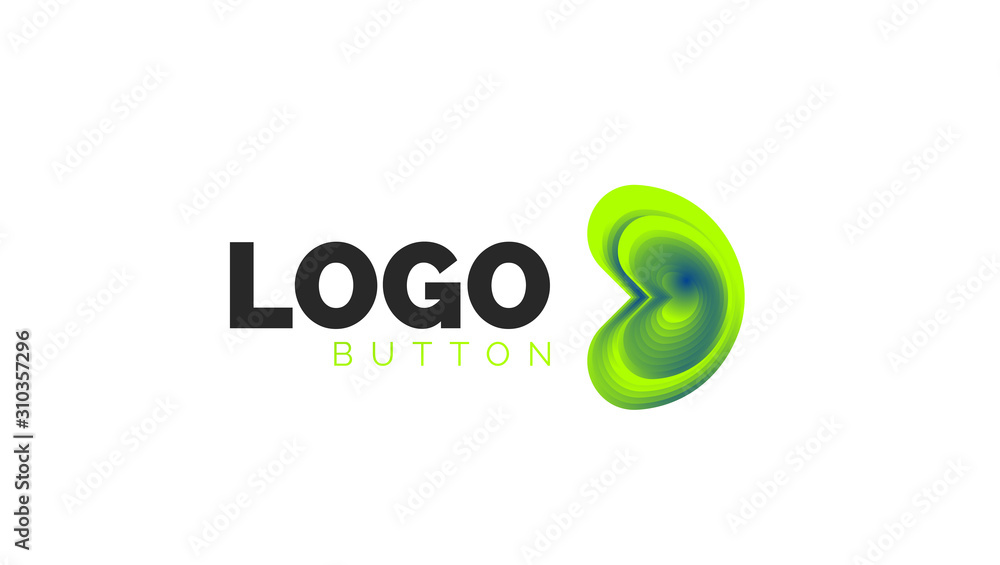 Abstract round shape logo template. Minimal geometrical design, 3d geometric bold symbol in relief style with color blend steps effect. Vector Illustration Abstract round shape logo template. Minimal geometrical design, 3d geometric bold symbol in relief style with color blend steps effect. Vector Illustration