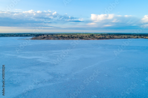 Scenic salt lake at dawn in Australia