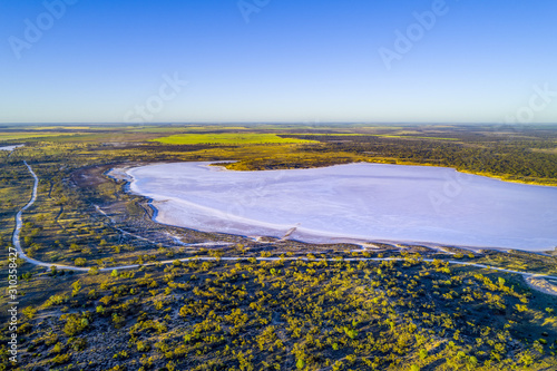 Pink lake Crosbie in Murray-Sunset National Park photo