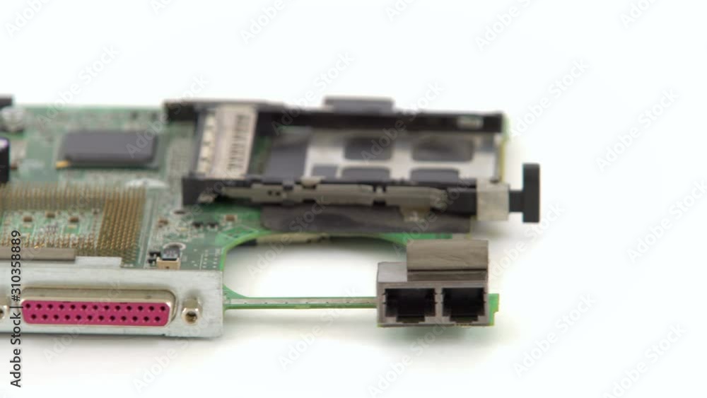Close Up Computer Motherboard in Isolated White Background Studio, Slider Close Up Computer Motherboard in Isolated White Background Studio, Slider