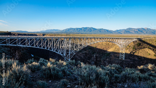 Sunset over the Rio Grande Gorge Bridge, Taos, New Mexico, United States