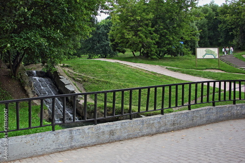Photography Moscow Waterfall in Park Kolomenskoe on summer day